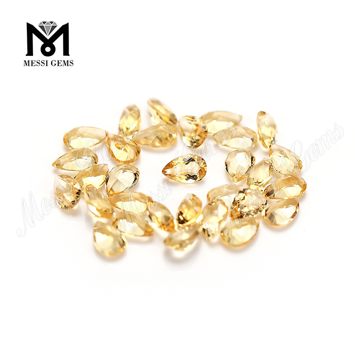 prix usine 4x6mm poire coupe lâche pierres de quartz citrine naturelle