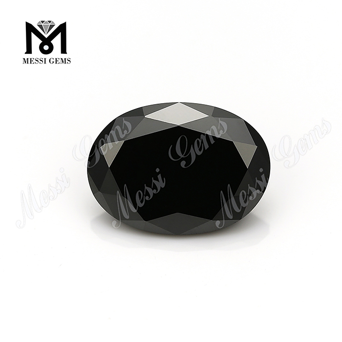 Vente chaude forme semi ovale de pierres précieuses 8x10mm pierre d'agate noire
