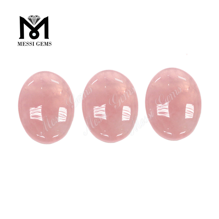 Cabochon ovale de prix d'usine 10x12 pierre naturelle de gemme de quartz rose