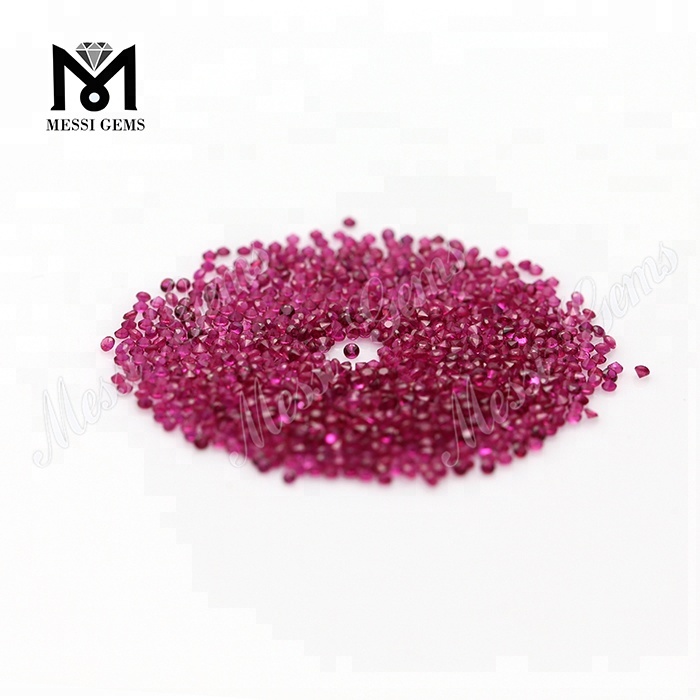 Pierres précieuses en vrac de 1,3 mm de couleur rubis synthétique de forme ronde