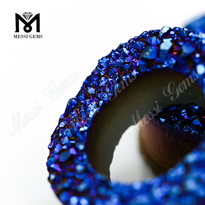 Pierres précieuses en vrac Agate Druzy Perles 10mm Blue Druzy Stone