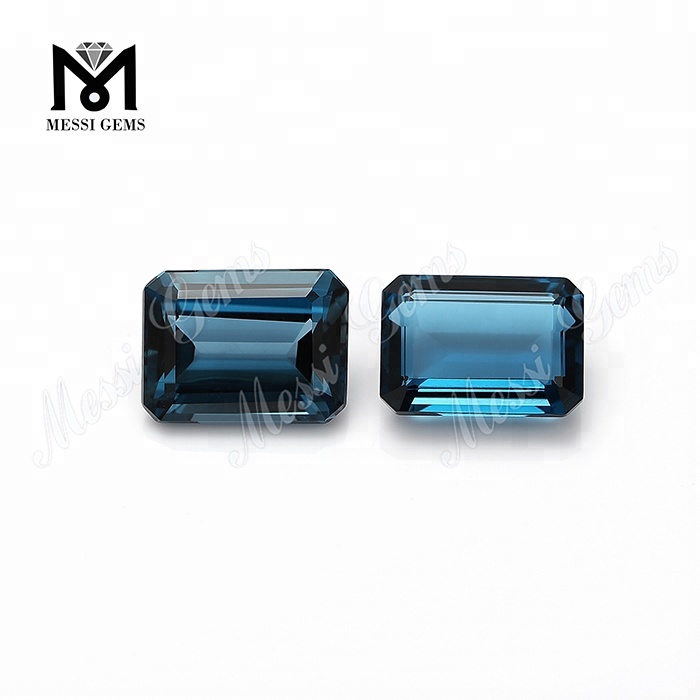 Vente en gros de pierres précieuses de topaze naturelle bleu de Londres 12 * 16 mm