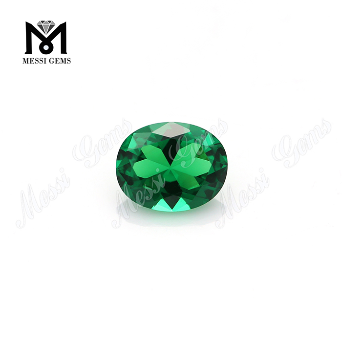forme ovale synthétique en vrac vert 8 * 10 nano pierre gemme