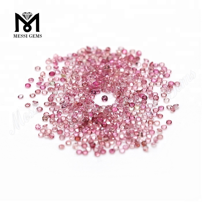 Pierres précieuses de tourmaline calcédoine rose naturelle de forme ronde lâche de 1,4 mm