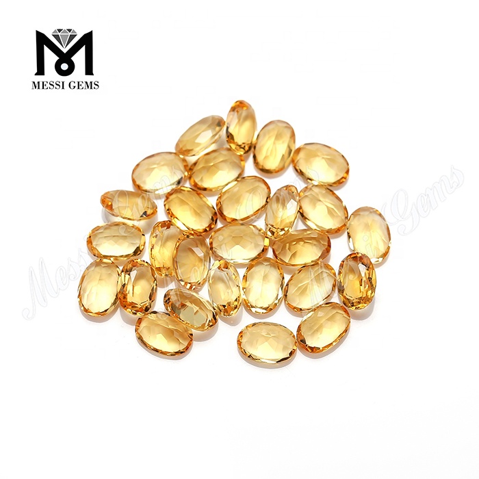 Pierres précieuses en vrac taillées en poire 5x7mm bon marché citrine naturelle de l'usine