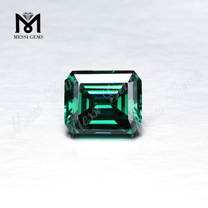 Diamant moissanite vert Prix d'usine Pierres précieuses en vrac Octogone Taille émeraude