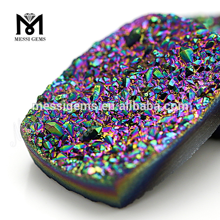 Rainbow Sugary Sparkle pierre précieuse naturelle Drusy Druzy Agate