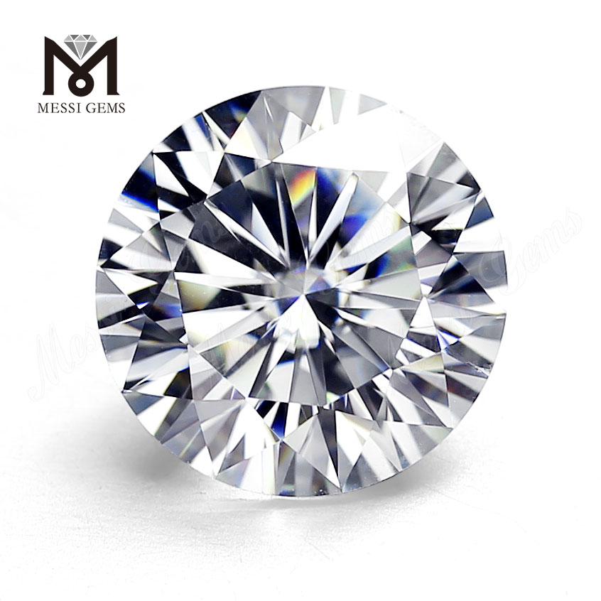Pierre de moissanite DEF de 15,0 mm Précieuse forme ronde de diamant de moissanite blanche