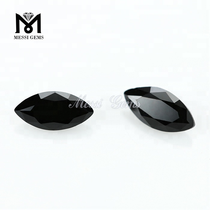 Marquise en vrac 3,5 x 7 mm Prix de la pierre de spinelle noire naturelle taillée à la machine