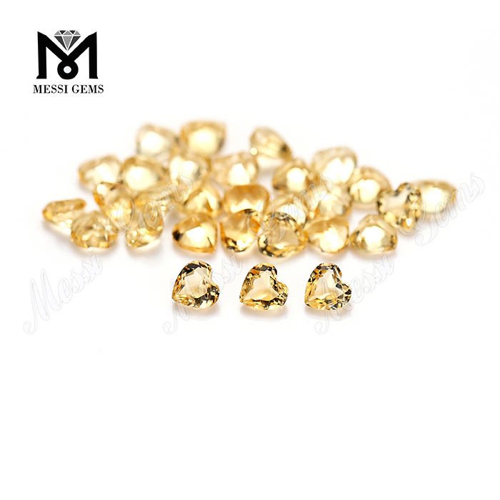 Prix ​​​​de la pierre de citrine naturelle en forme de coeur de pierres précieuses de haute qualité en gros