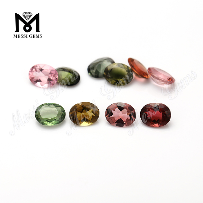 Pierres précieuses en vrac pierre de tourmaline naturelle ovale à facettes de haute qualité
