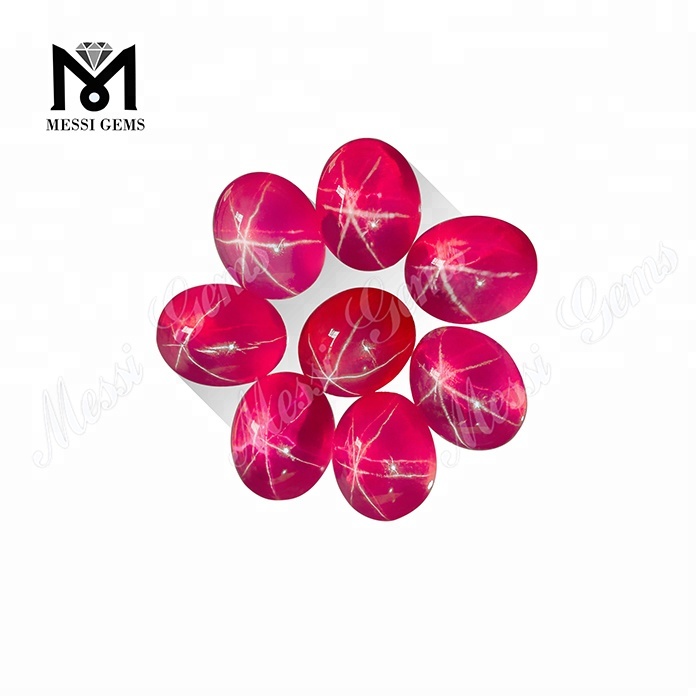 Cabochon Ovale Pas Cher Lab Créé Pierres Précieuses De Rubis Étoile