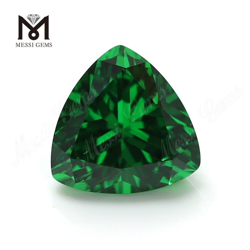 Pierre de zircone cubique synthétique vert trillion 10x10mm en gros