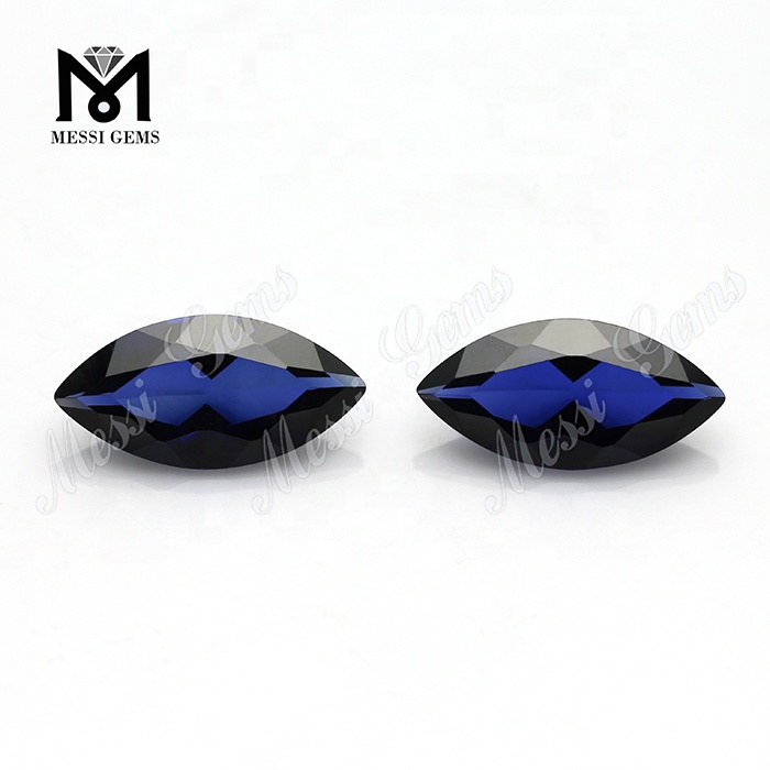 Offre spéciale marquise coupe lâche pierres précieuses saphir bleu pierres de corindon synthétique