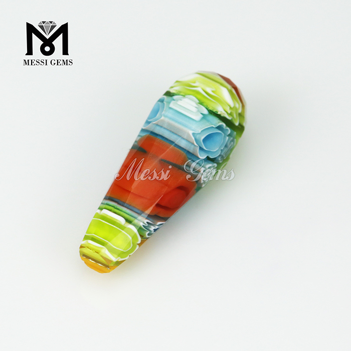 formes de gouttes de différentes couleurs Perle givrée de Murano Millefiorie