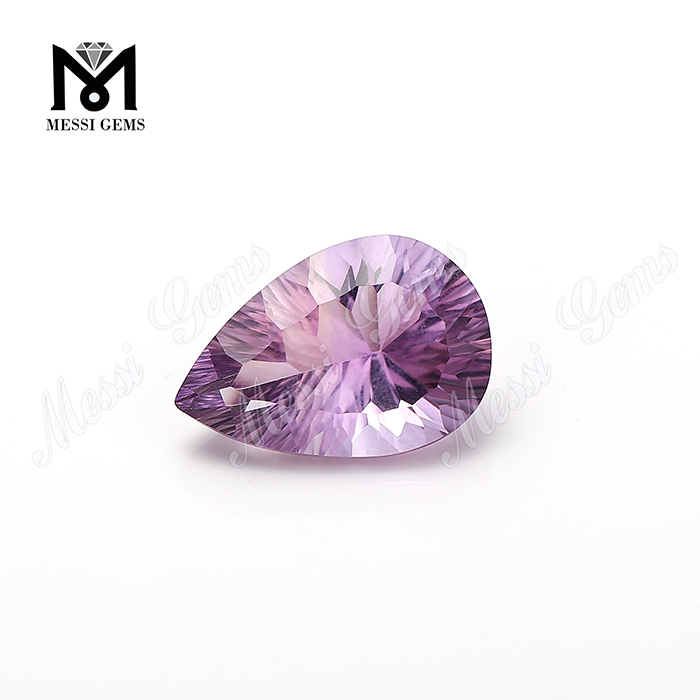 Oeil propre qualité grande taille 15x21mm poire forme concave pierre d'améthyste naturelle