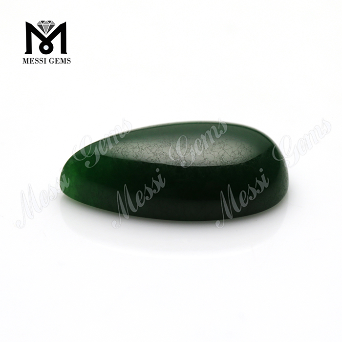 Pierre de jade en forme de poire de jade vert naturel 14x24mm