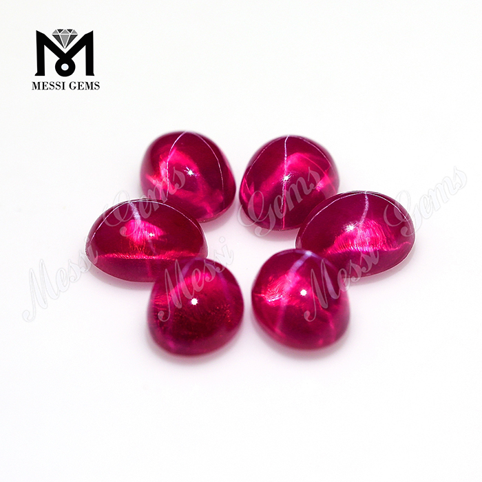 Lab créé ovale cabochon synthétique rubis étoile saphir pierre