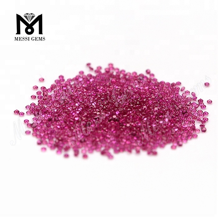 Hot Sale Loose Round 1.3mm Prix de pierre gemme rubis naturel de petite taille