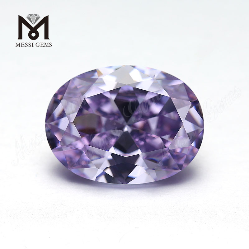grandes pierres de zircone cubique cz de couleur lavande taillées ovales à facettes