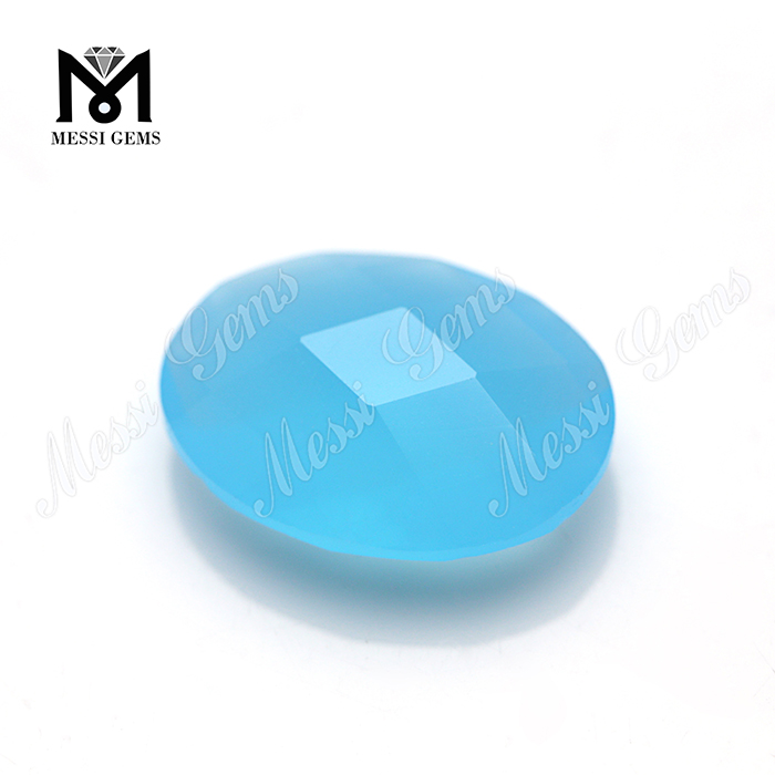 pierres de verre décoratives en forme de coussin bleu opale