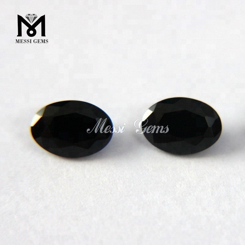 Coupe ovale en gros 5*7 mm pierre d'onyx d'agate noire