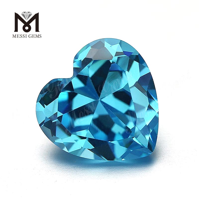 Coeur de gros en vrac coupe 10x10mm pierre de zircone cubique Aqua