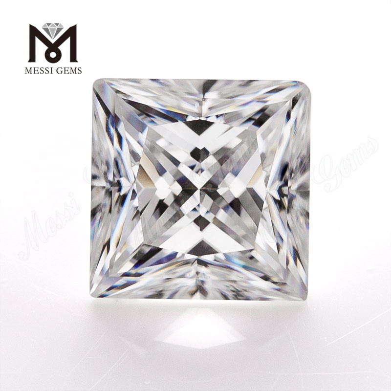 Wuzhou VVS moissanite diamant blanc carré princesse coupe moissanite pour la fabrication de bijoux