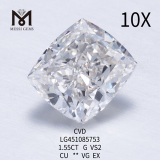 1,55 carat g vs2 cvd taille coussin diamant cultivé en laboratoire prix usine