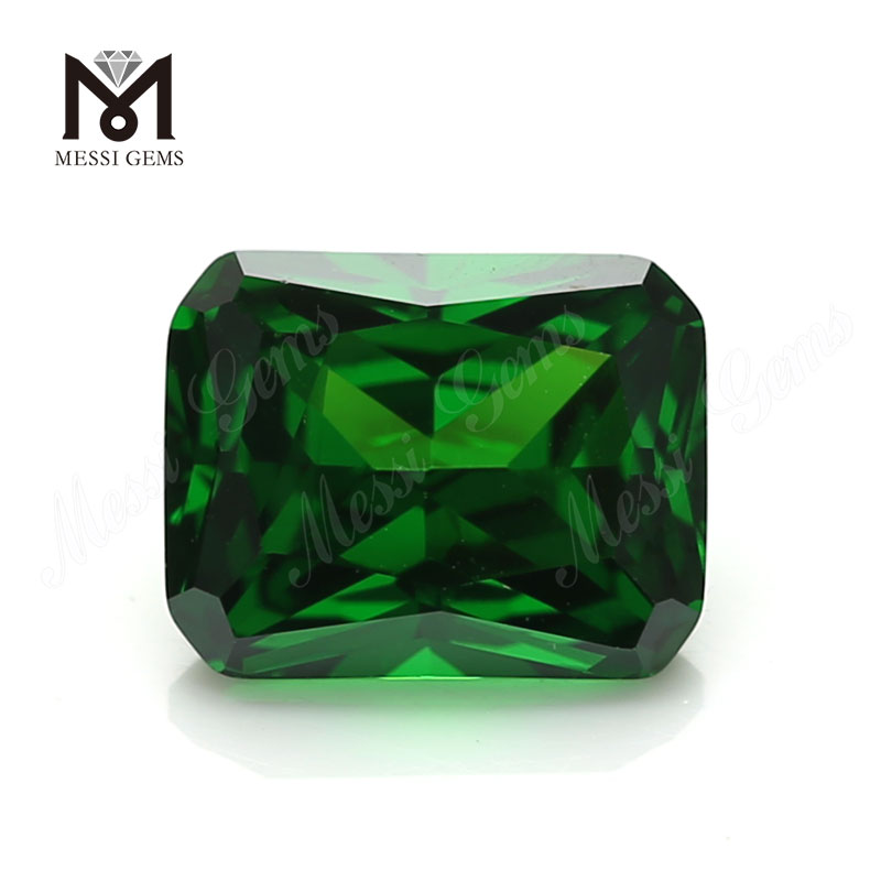Top vente octogone coupe 8x10mm gros zircon cubique vert cz pierre précieuse