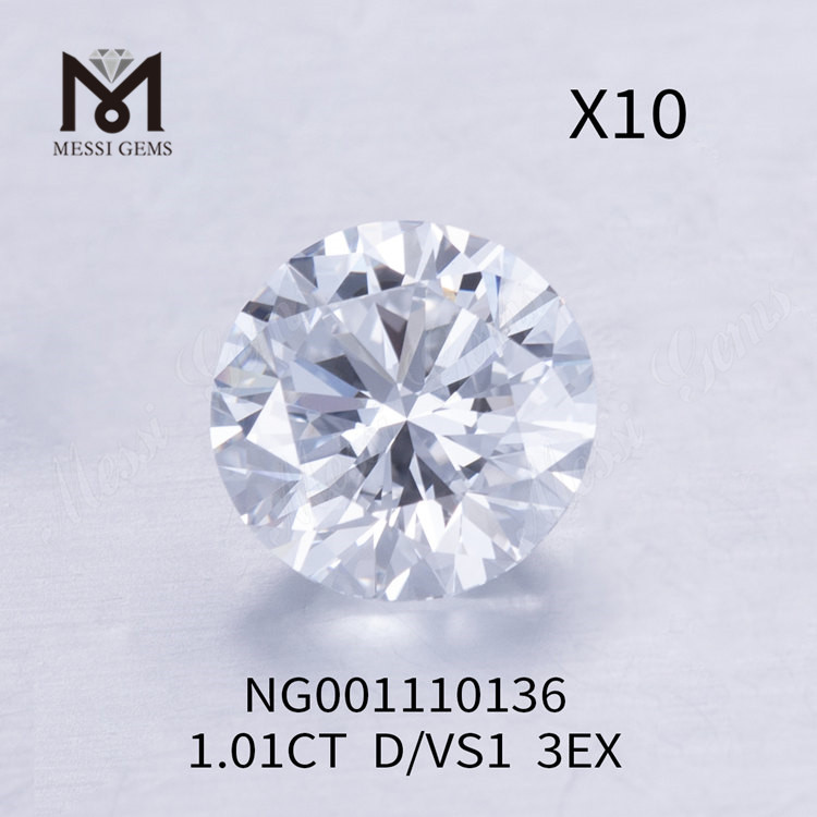 Diamants de laboratoire ronds D 1,01 carat VS1 EX Cut