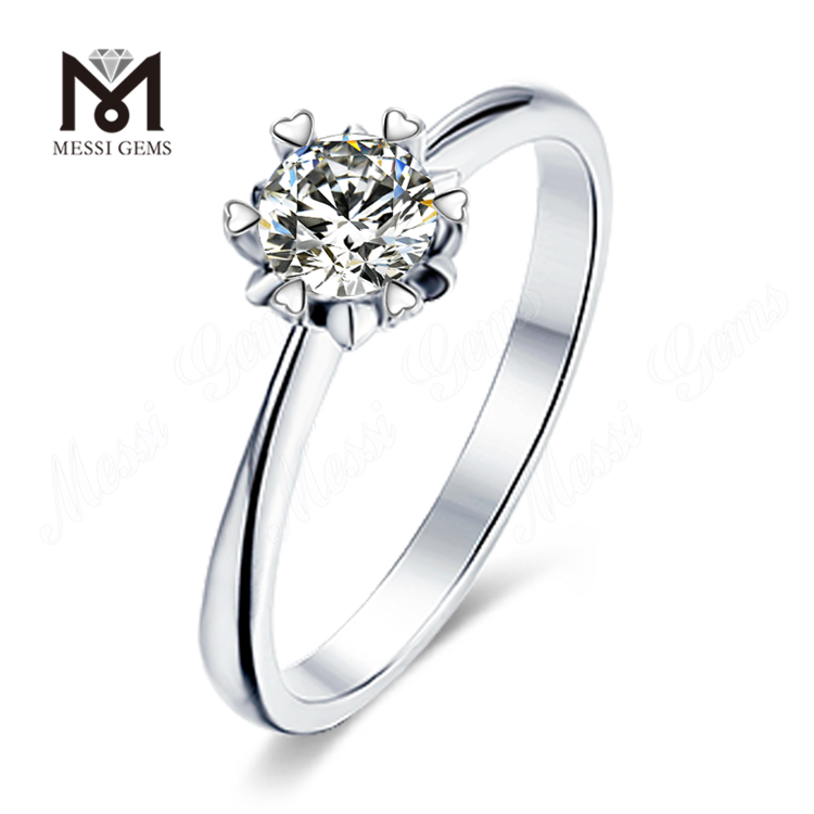 Bague Messi Gems unique en argent sterling 925 avec diamant moissanite 1 carat