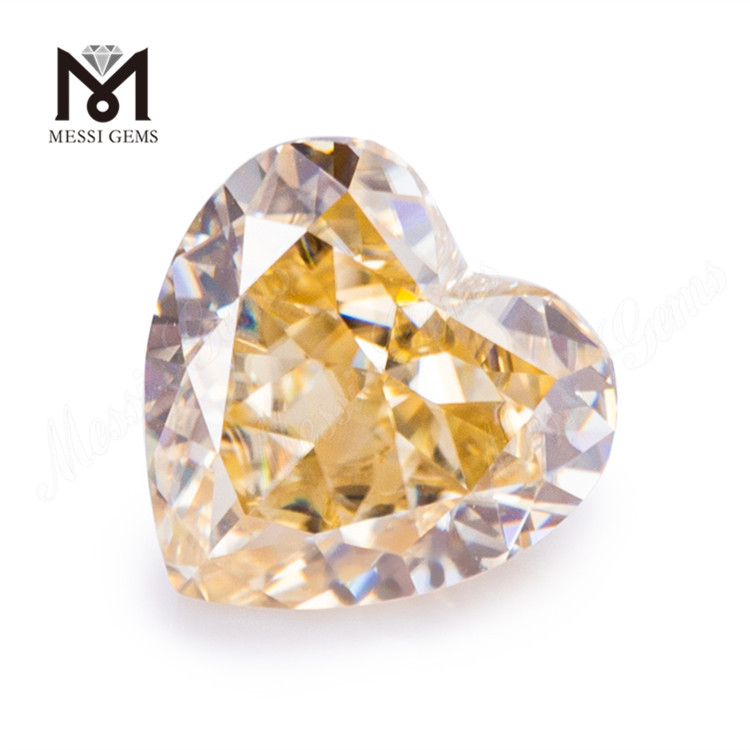 9 * 9mm coeur lâche moisanite diamant M-jaune fabricant de pierre moissanite