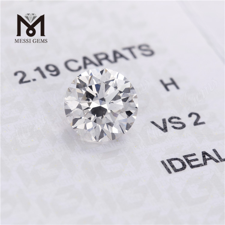 Diamant synthétique cultivé en laboratoire de 2,19 carats H VS2 IGI certificat IDEAL cvd white hpht diamond