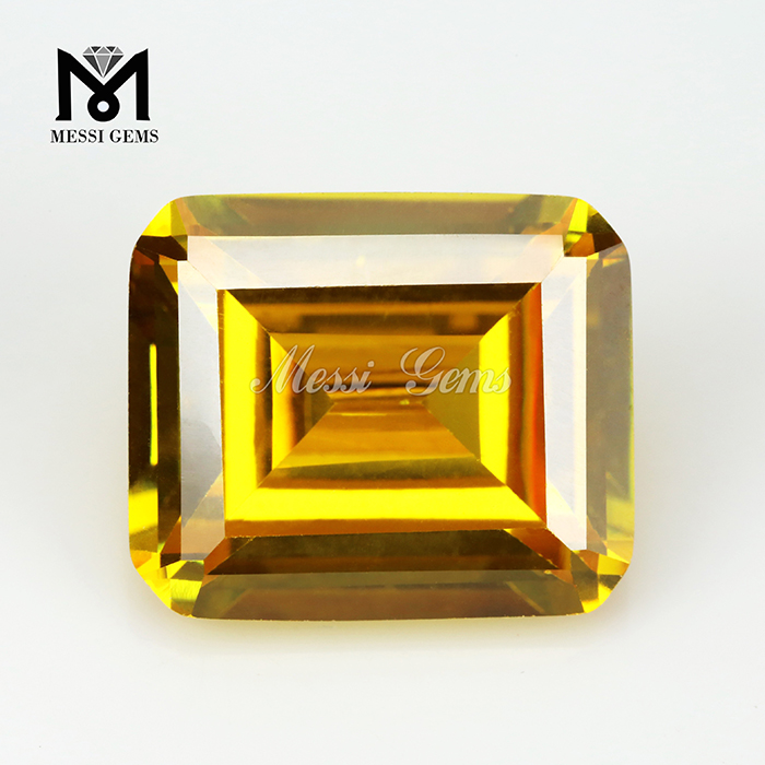 11x13mm octogone jaune pierre gemme cz pierre gemme zircone cubique