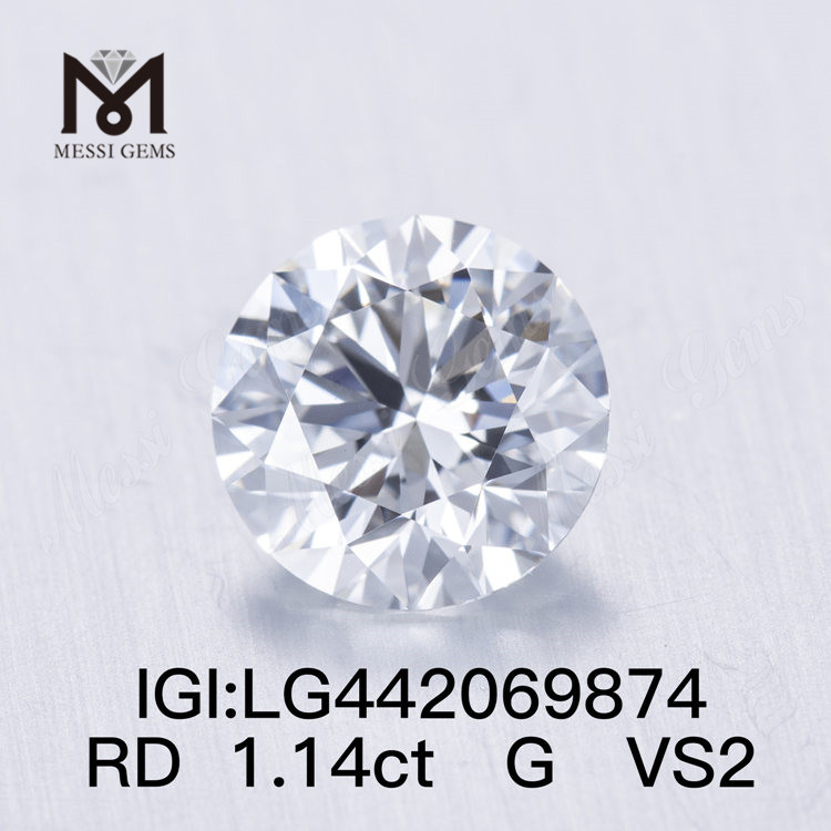 1,14 ct G VS2 IDEAL Rond BRILLANT diamant cultivé en laboratoire