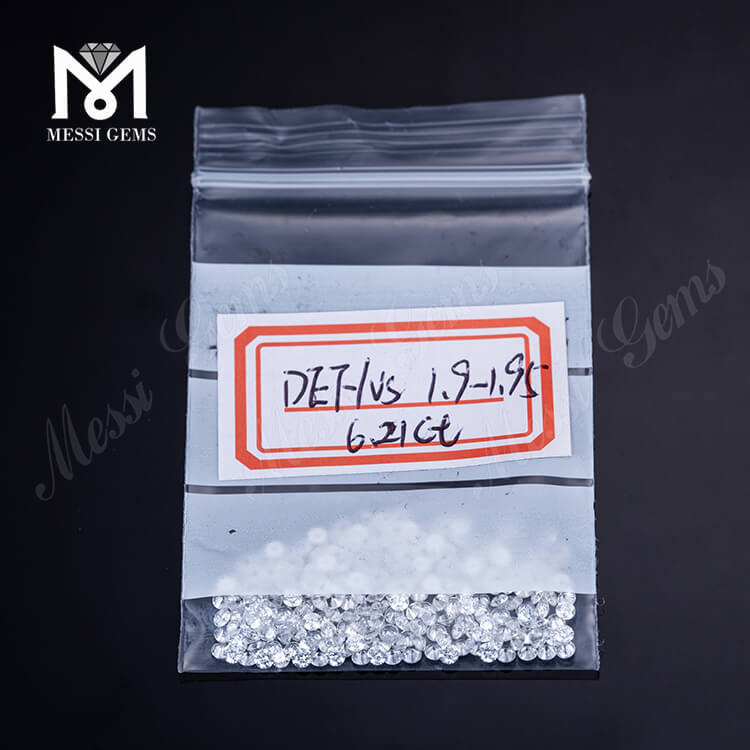 1,25 mm - 3 mm DEF GH Couleur VVS VS SI Prix du diamant de mêlée par carat HPHT CVD Diamant cultivé en laboratoire en vrac