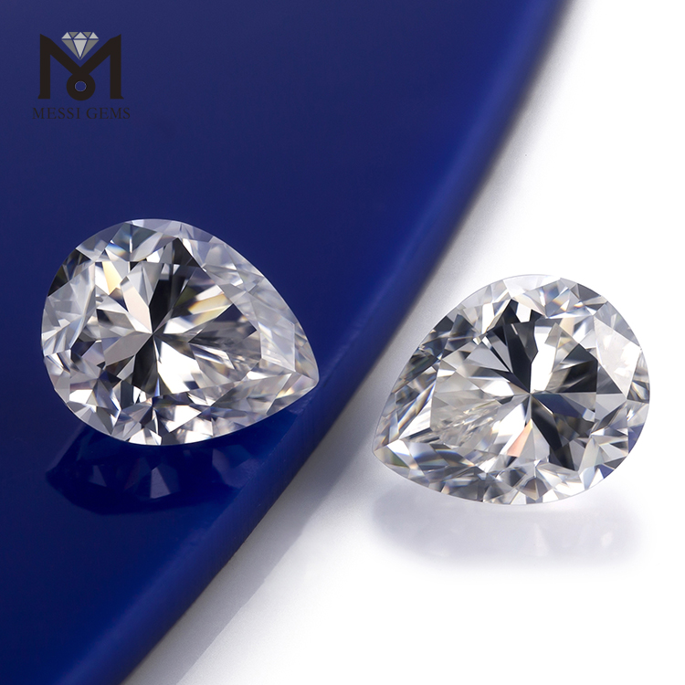 Jeu de couleurs de pierres précieuses en vrac de grande taille en gros ou feu Poire Wuzhou Moissanite