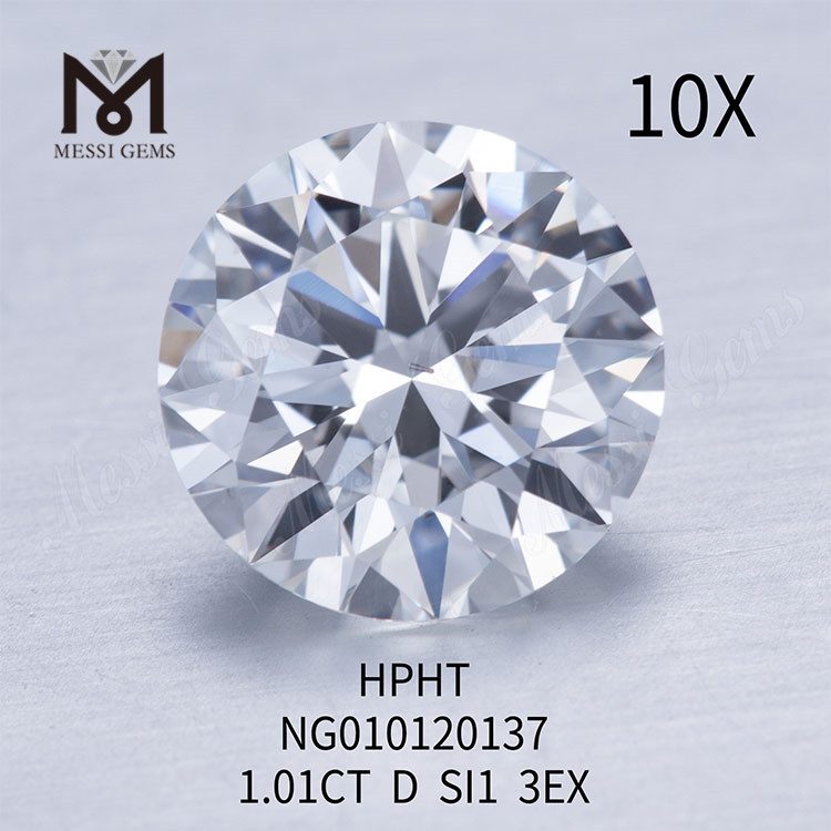 D Diamant synthétique de pierres précieuses en vrac 1,01 ct I SI EX Cut