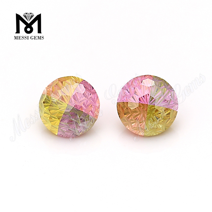 prix de gros cz pierres précieuses 8.0 zircone cubique multicolore ronde