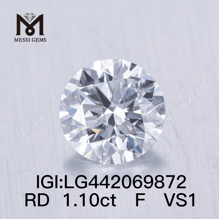 1.01 carat F VS1 Diamant rond fabriqué en laboratoire IDEAL
