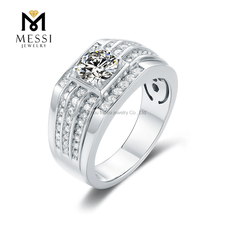 925 Moissanite hommes bague bijoux en argent Sterling bagues de fiançailles mariage