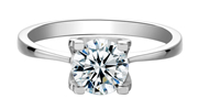 Messi Gems Engagement 1 Carat Moissanite Diamant 925 Sterling Silver Anneaux Femmes pour mariage