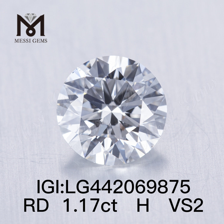 Diamant de laboratoire H VS2 IDEAL ROUND BRILLIANT de 1,17 carat