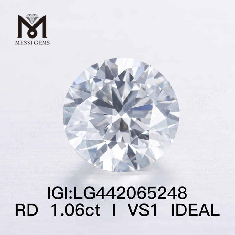 1.06CT I/VS1 diamant rond cultivé en laboratoire IDEAL