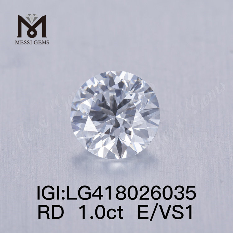 1.0CT E/VS1 rond EX VG diamant cultivé en laboratoire