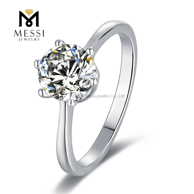 Bijoux en pierre de Moissanite de style de mode en gros de bague en argent