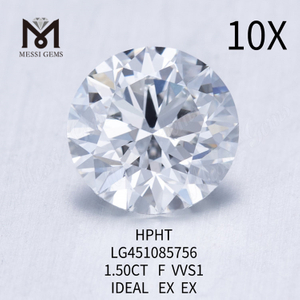 Diamants de laboratoire RD 1.50ct F VVS1 IDEAL Cut