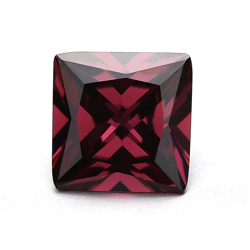 Zircone cubique rhodolite prix usine de haute qualité pierres CZ de forme carrée
