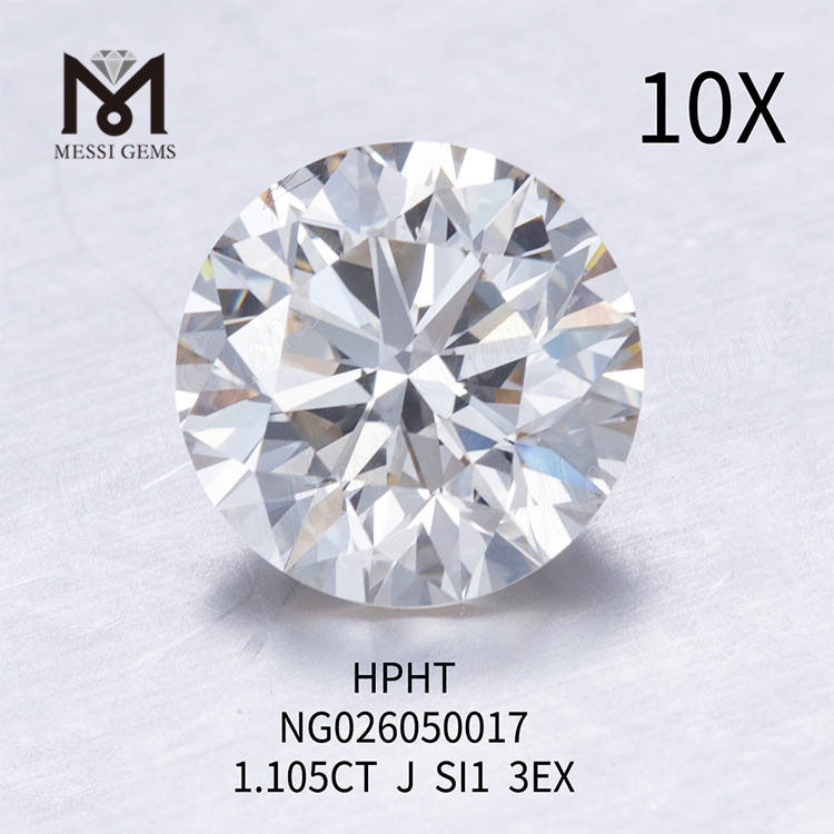 Diamants ronds en vrac cultivés en laboratoire 1.105ct J Couleur SI1 EX